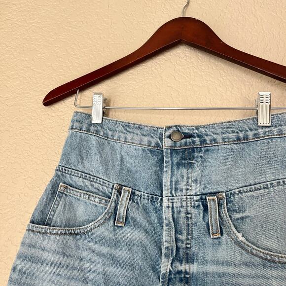 Hudson Jeans Women’s Sloane Fold Over Shorts High Waist Button Fly Distressed 24 - Picture 3 of 8